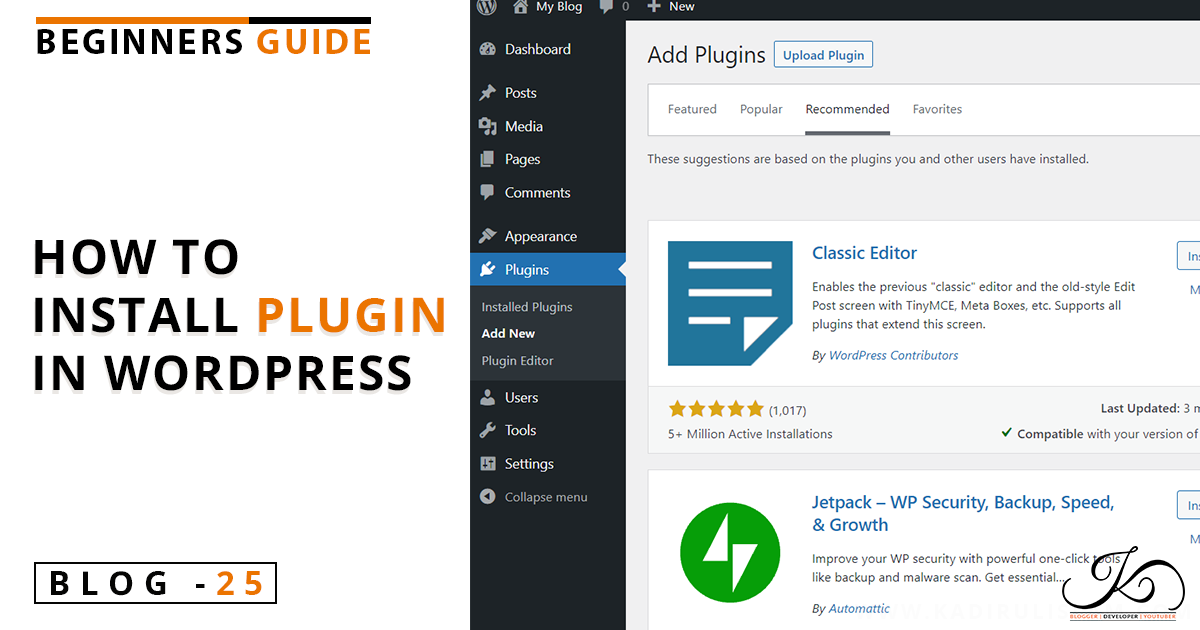 How to install Plugins on your WordPress Site